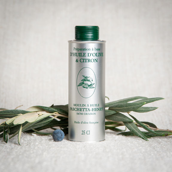 Vente d'huile d'olive aromatisée aux Citrons de Menton à Aix en Provence